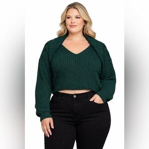 Express Women's XL Forest Green Sweater